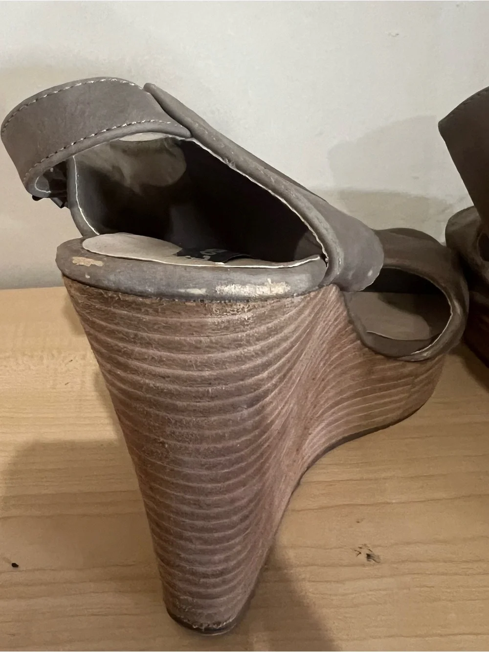 American Rag Taupe Suede Wedge Sandals